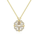 Colar Trevo de Corações com Pedras de Zircônia + Brinde "Caixa Six-Flowers"