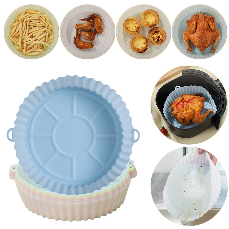 Clean Fryer® - Forma Reutilizável para Air Fryer, Micro Ondas e Forno